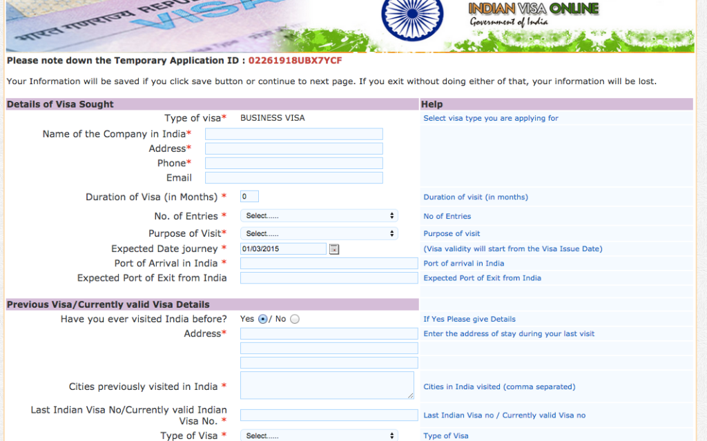 additional particulars form for indian visa