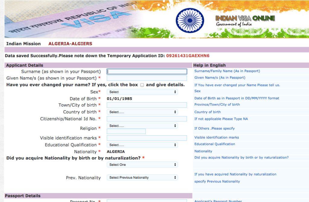 visa indian reference form Your Online Visa Out Indian Application Filling Form